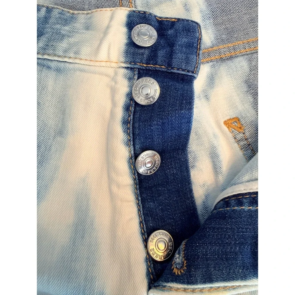 DSQUARED2 Cool Guy Jeans 52 Blue White Tie Dye Denim Made Italy Mens W36